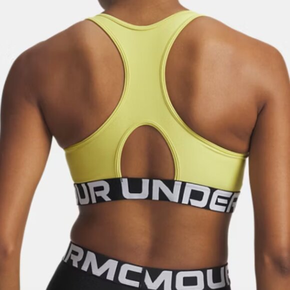 HeatGear® Armour Mid Branded Sports Bra - Picture 2 of 4